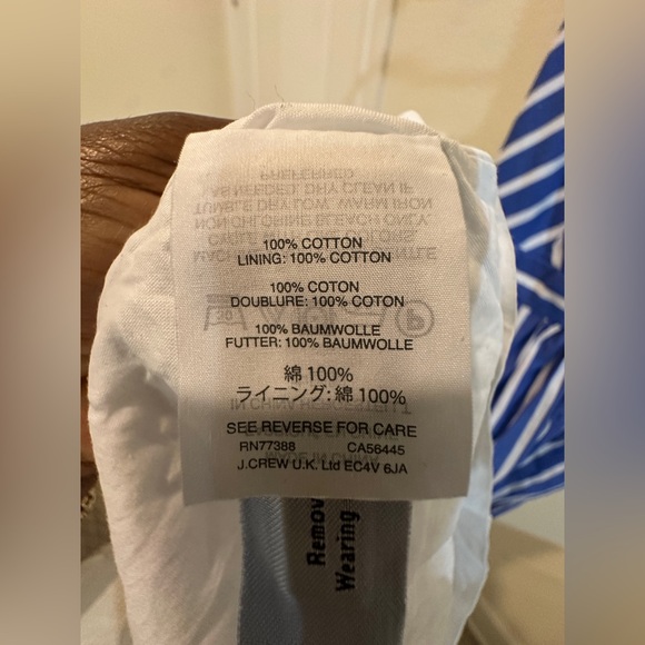 J Crew Women’s Spaghetti Strap Blue and White Striped Cotton Maxi Dress Sz 8 - Picture 9 of 10